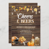 応援&ビアーアダルト男性誕生日アダルトカボチャ 招待状 (正面/裏面)