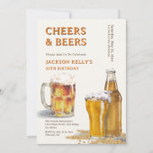 応援&ビアーズナイエイジブルワリーテーマ誕生日 招待状 (正面)