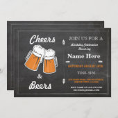 応援&ビアーズバースデーパーティーAny Age Chalk招待状 招待状 (正面/裏面)