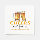応援&ビアーズビールグラス誕生日ナプキンズ スタンダードカクテルナプキン (正面)
