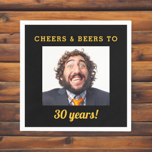 応援&ビアーズマイルストン誕生日フォトキープサケ スタンダードカクテルナプキン