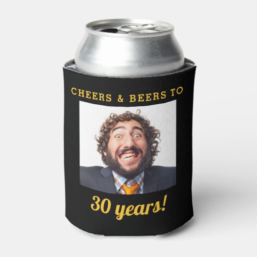 応援&ビアーズマイルストン誕生日フォトキープサケ 缶クーラー (缶正面)