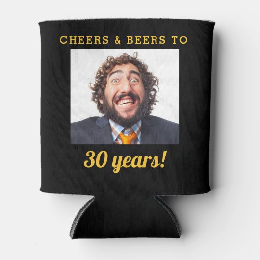 応援&ビアーズマイルストン誕生日フォトキープサケ 缶クーラー (正面)