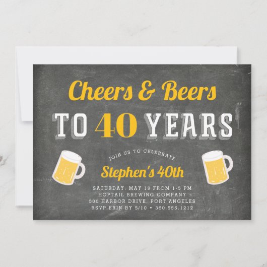 応援&ビアーズマイルストーンバースデーパーティーの招待 招待状 (正面)