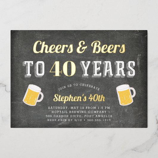 応援&ビアーズマイルストーンバースデーパーティー 箔招待状 (正面)