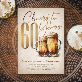 応援&ビアーズメンおもしろいズ60誕生日 招待状