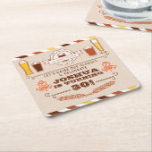 応援&ビアーズ誕生日コースター スクエアペーパーコースター (アングル)