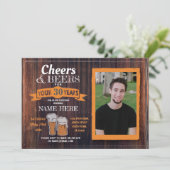 応援&ビアーズ誕生日フォトメン素朴ズ招待状 招待状 (スタンド正面)