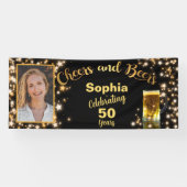 応援&ビアーズ50誕生日スきらめくターズ写真 横断幕 (横)