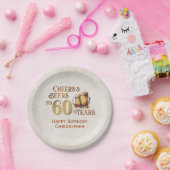 応援&ビアーズ60誕生日 ペーパープレート (パーティー)