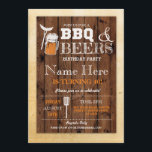 応援&ビアーズBBQバースデーパーティーアニーエイジ招待状 招待状<br><div class="desc">応援素朴とビールの誕生パーティ招待状デザイン何歳の誕生日パーティーに最適。単に文字を変えてパーティー。バックプリントを含む</div>