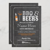 応援&ビアーズBBQ誕生日パーティー30th 60招待状 招待状 (正面/裏面)