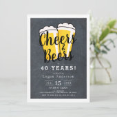 応援&ビーズシャルボードアダルトバースデーパーティー 招待状 (スタンド正面)