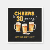 応援&ビーズメンおもしろい誕生日 スタンダードカクテルナプキン (正面)