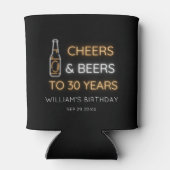 応援&ビールから30年ネオン誕生日写真 缶クーラー (裏面)