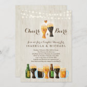 応援&ビールカップルのシャワー/リハーサルディナー 招待状 (正面/裏面)