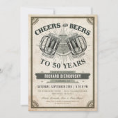 応援&ビールズヴィンテージ誕生日パーティーの招待 招待状 (正面)