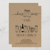 応援&ビール誕生日パーティーへの招待 – 任意の年齢 招待状 (正面/裏面)