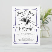 応援&ビール誕生日招待状 招待状 (スタンド正面)