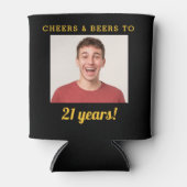 応援&ビール21歳の誕生日フォトキープサケ 缶クーラー (正面)