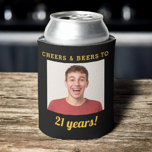 応援&ビール21歳の誕生日フォトキープサケ 缶クーラー