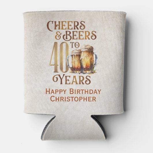 応援&ビール40th誕生日クーラーボックス 缶クーラー (正面)