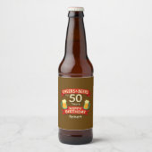 応援&ビール50年ハッピーバースデー名 ビールラベル (正面)