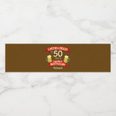 応援&ビール50年ハッピーバースデー名 ペットボトルラベル (シングルラベル)