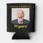応援&ビール70年誕生日写真記念 缶クーラー (正面)