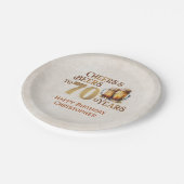 応援&ビール70誕生日 ペーパープレート (アングル)