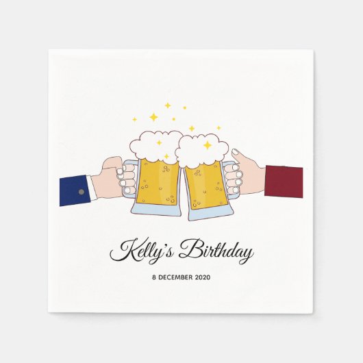 応援、ビール スタンダードカクテルナプキン (正面)