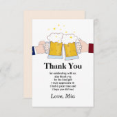 応援、ビール、ビールのサンキューカード サンキューカード (正面/裏面)