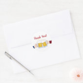 応援、ビール、ビールユー感謝していススティッカー ラウンドシール (封筒)