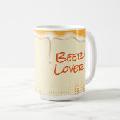 応援&ビール – ビール愛好家のためのおもしろマグカップ コーヒーマグカップ (正面右)