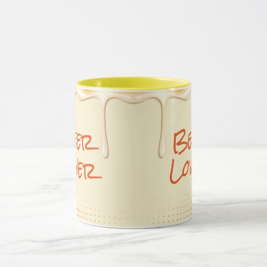 応援&ビール – ビール愛好家のためのおもしろマグカップ マグカップ (中央)