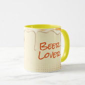 応援&ビール – ビール愛好家のためのおもしろマグカップ マグカップ (正面右)