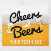 応援&ビール|冷たいビールと泡立つビールのボトルラベル ビールラベル (シングルラベル)