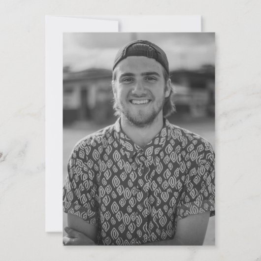 応援&ビールNeon Sign 70th大人の誕生日写真 招待状 (裏面)