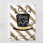 応援 |フェスティバル金ゴールドストライプハッピーニューイヤー シーズンカード (正面)