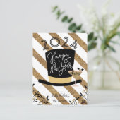 応援 |フェスティバル金ゴールドストライプハッピーニューイヤー シーズンポストカード (スタンド正面)