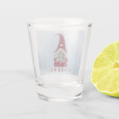 応援 |ブラック&レッドプレイドホリデー小妖精や小人 ショットグラス (裏面)