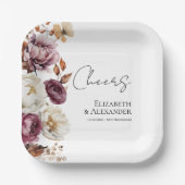 応援 | ブルゴーニュフローラ結婚秋 ペーパープレート (正面)