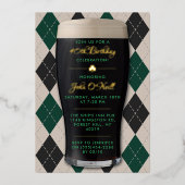 応援&ベアーズギネスピントアダルト誕生日 箔招待状 (正面)