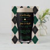 応援&ベアーズギネスピントアダルト誕生日 箔招待状 (立ち正面)