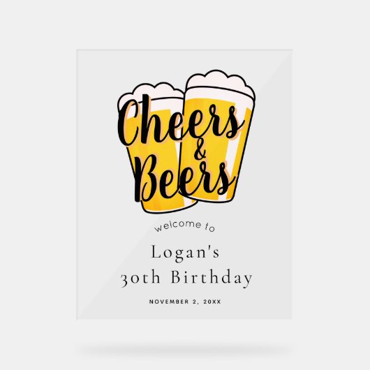 応援&ベアーズベージュバースデーパーティーウェルカム アクリルサイン (正面)