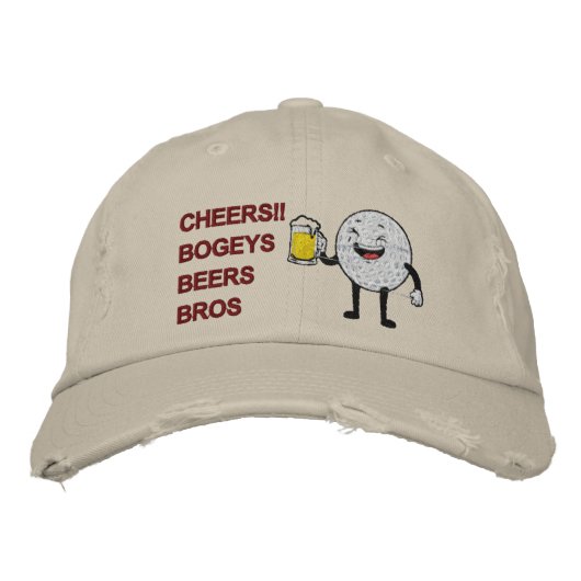 応援!!ボギーズビーズブロスゴおもしろいルフ 刺繍入りキャップ (正面)