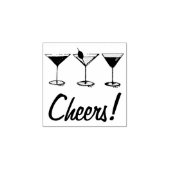 応援!マルティニマンハッタンコスモカクテルグラス ラバースタンプ (インプリント)