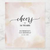 応援 |ミニマル水彩大人の誕生日パーティーT ワインラベル (シングルラベル)