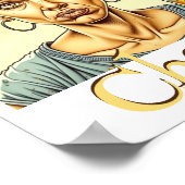 応援!メッシーバンビールを持つタップ ポスター (角)