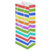 応援!ワイカラフルンストライプのバッグ ワインギフトバッグ (裏面アングル)